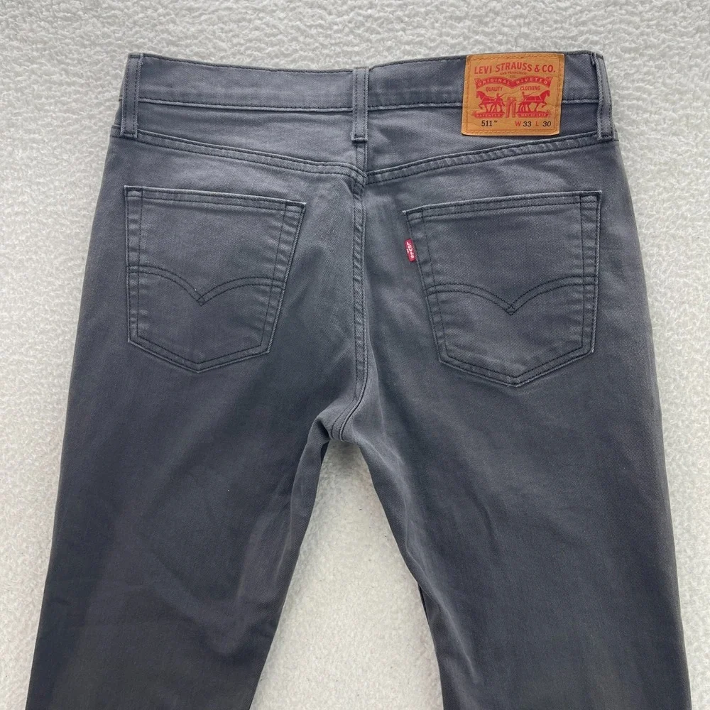 Levis Jeans Mens 33x30 Gray 511 Slim Fit Denim Stretch Y2K Preppy Emo Skater